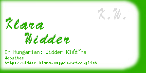 klara widder business card